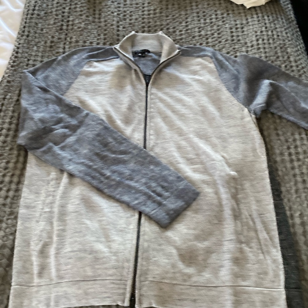 Theory cotton zip front sweater medium. Soft, comfortable